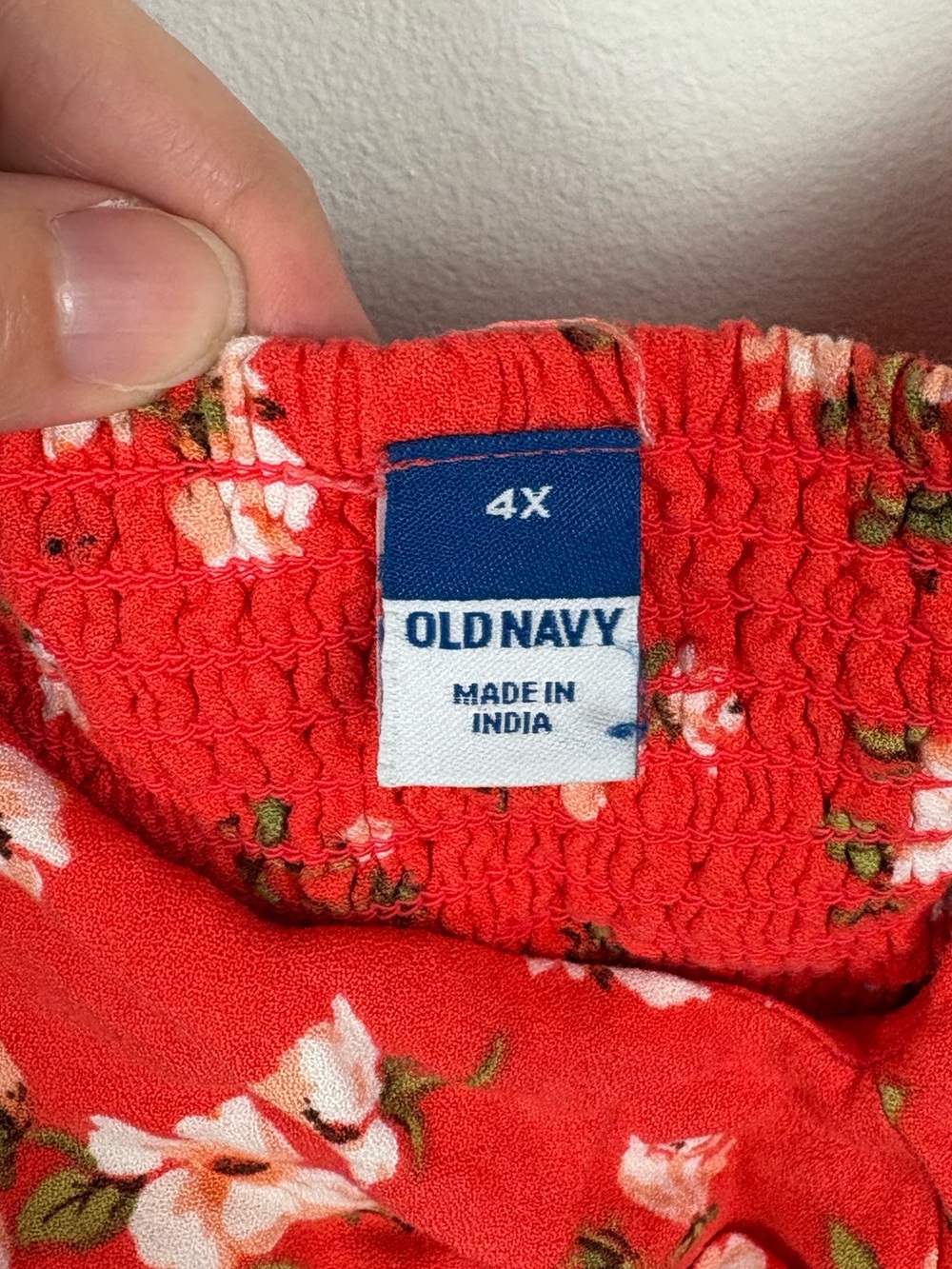 Old Navy Orange Red Floral Sleeveless Mini Dress 4X EUC Picnic Chic Festival - Picture 2 of 8